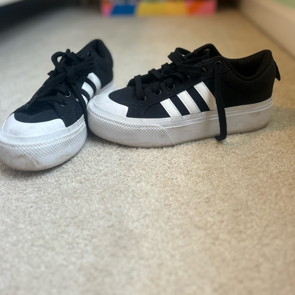 Adidas Kids Black and White Sneakers